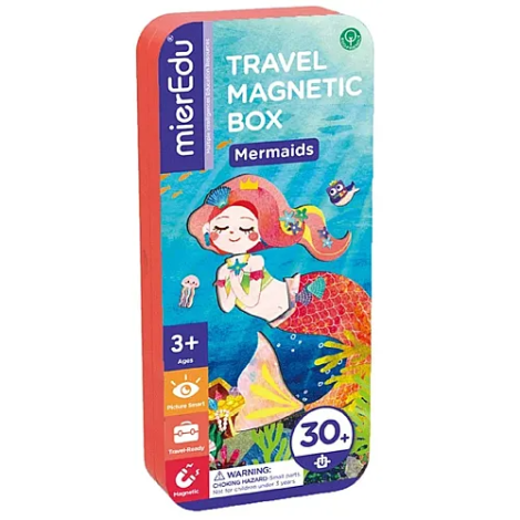 Puzzle magnetic in cutie metalica, joc de potrivire si asociere - Sirene - imagine 6